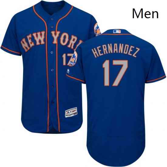 Mens Majestic New York Mets 17 Keith Hernandez RoyalGray Alternate Flex Base Authentic Collection MLB Jersey